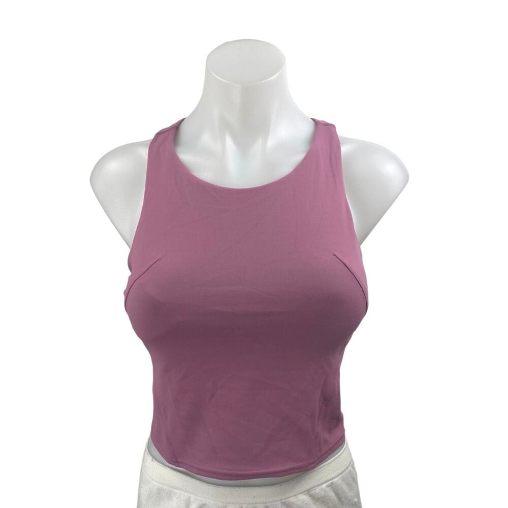 Lululemon Wunder Train Pink Sleeveless Racerback Athletic Sports Crop Tank Top 2